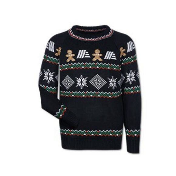 Aldi Gear Christmas Sweater and Hat Beanie Large 2024 Holiday Graphic AOP NEW - Picture 2 of 7